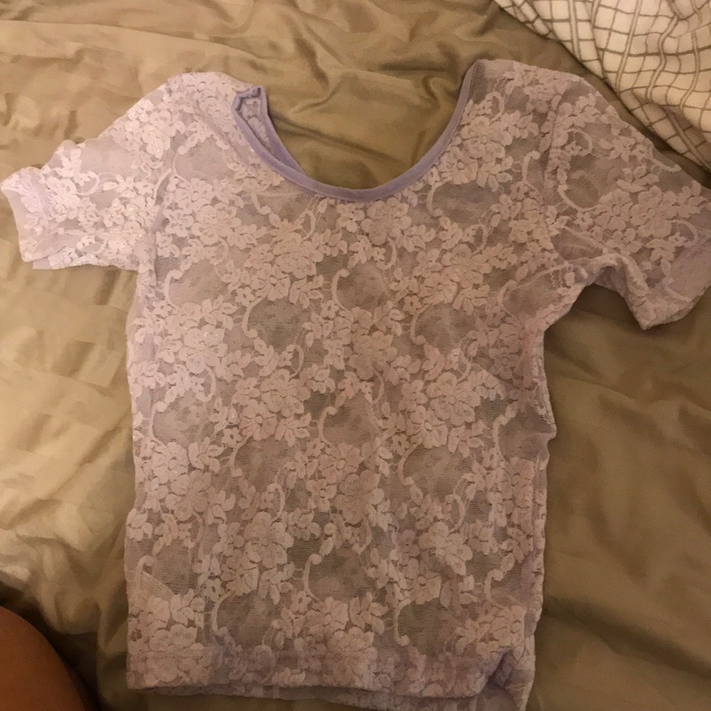 Lilac lace crop top